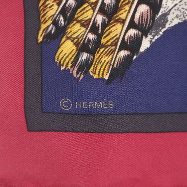 エルメス HERMES カレ90 CARRE H071721S ブラウン×ヴェール×マリン×フランボワーズ シルク スカーフ 【PANI LA SHAR PAWNEE/パウニー族の首長】