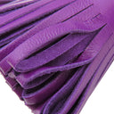 エルメス HERMES カルメン ウノドス アネモネ×ブルーエレクトリック ラムスキン キーリング シルバー金具 紫 青 フリンジ キーホルダー