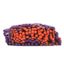 エルメス HERMES カルメン トリコロール バイオレット×カーネリアン×オレンジポピー ラムスキン キーリング 紫 赤茶 オレンジ フリンジ