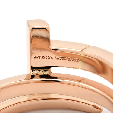 ティファニー Tiffany & Co Tスクエア ラップ ローズゴールド K18PG ダイヤモンド リング 指輪 ピンクゴールド AU750 18K 7石 7P ダイヤモンド 9号