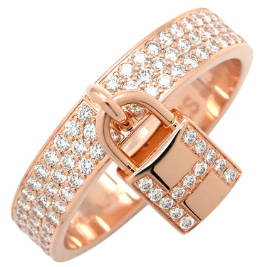 エルメス HERMES ケリー クロシェット MM H220657B ローズゴールド K18PG #55(JP15) リング 指輪 ピンクゴールド Au750 18K 18金 ダイヤモンド パヴェ 15号