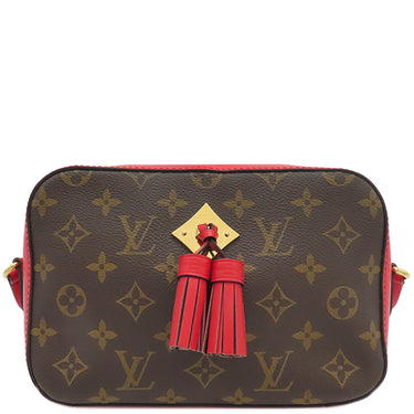 ルイヴィトン LOUIS VUITTON サントンジュ M43555 コクリコ モノグラムキャンバス ショルダーバッグ ゴールド金具 茶 赤 斜め掛け