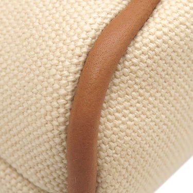 エルメス HERMES ボリードポーチ ミニミニ H104772M 01 ナチュラル×オレンジ コットン ポーチ シルバー金具 新品 未使用 オフホワイト