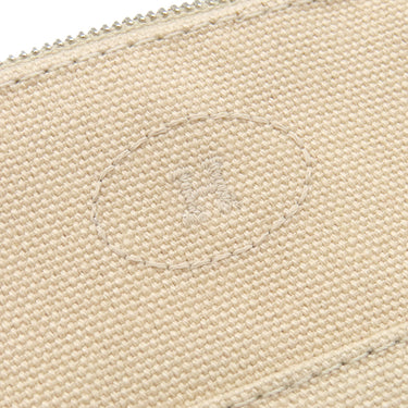 エルメス HERMES ボリードポーチ ミニミニ H104772M 01 ナチュラル×オレンジ コットン ポーチ シルバー金具 新品 未使用 オフホワイト