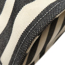 エルメス HERMES カンヌMM アイボリー×ブラック キャンバス トートバッグ シルバー金具 白 黒 ストライプ ポーチ付き