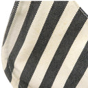 エルメス HERMES カンヌMM アイボリー×ブラック キャンバス トートバッグ シルバー金具 白 黒 ストライプ ポーチ付き