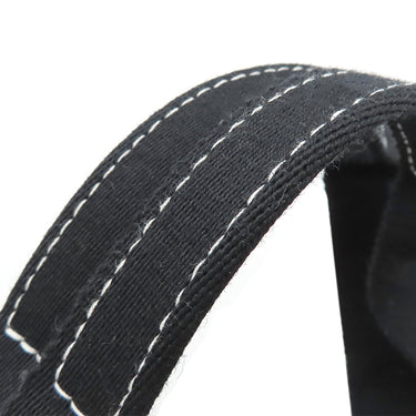 エルメス HERMES カンヌMM アイボリー×ブラック キャンバス トートバッグ シルバー金具 白 黒 ストライプ ポーチ付き