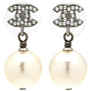 シャネル CHANEL ココマーク パール A36138 シルバー メタル フェイクパール ラインストーン ピアス CCマーク