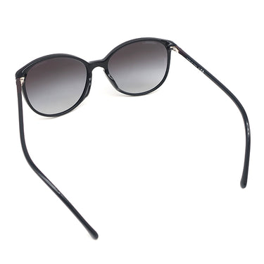 シャネル CHANEL ココマーク 55□17 5278-A ブラック プラスチック サングラス シルバー金具 ウェリントン グラデーション 黒