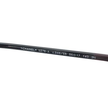シャネル CHANEL ココマーク 55□17 5278-A ブラック プラスチック サングラス シルバー金具 ウェリントン グラデーション 黒