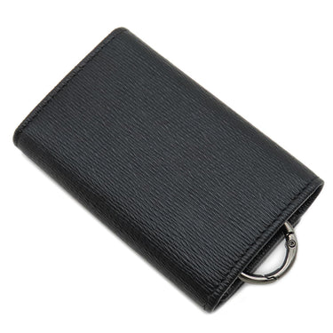 ブルガリ BVLGARI セルペンティ スカリエ マン ブラック レザー キーケース シルバー金具 6連 6本 キーリング付き 黒