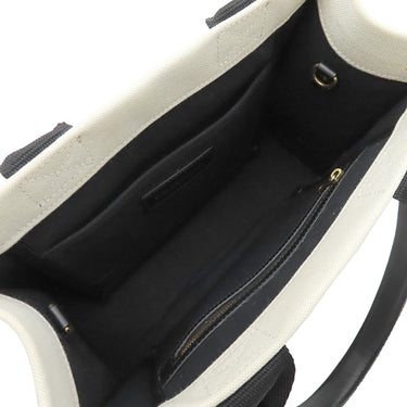 バレンシアガ BALENCIAGA ハードウェア スモール トート 671402 2HHAM 9260 ブラック×ナチュラル キャンバス レザー 2WAYバッグ ゴールド金具 ハンドバッグ ショルダー 黒 オフホワイト