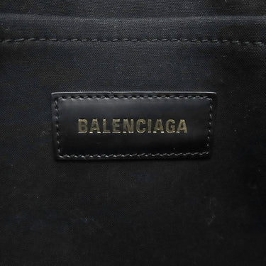 バレンシアガ BALENCIAGA ハードウェア スモール トート 671402 2HHAM 9260 ブラック×ナチュラル キャンバス レザー 2WAYバッグ ゴールド金具 ハンドバッグ ショルダー 黒 オフホワイト
