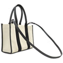 バレンシアガ BALENCIAGA ハードウェア スモール トート 671402 2HHAM 9260 ブラック×ナチュラル キャンバス レザー 2WAYバッグ ゴールド金具 ハンドバッグ ショルダー 黒 オフホワイト