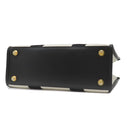 バレンシアガ BALENCIAGA ハードウェア スモール トート 671402 2HHAM 9260 ブラック×ナチュラル キャンバス レザー 2WAYバッグ ゴールド金具 ハンドバッグ ショルダー 黒 オフホワイト