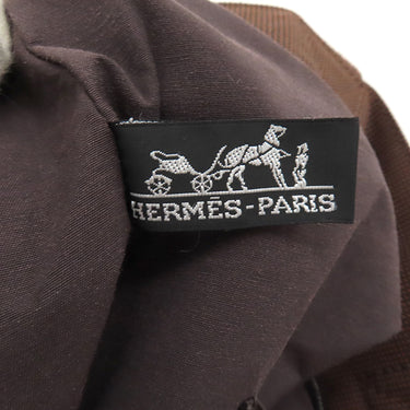 エルメス HERMES エールライン カバス ブラウン キャンバス トートバッグ シルバー金具 茶