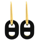 エルメス HERMES オーマイヨン PM ブラックXゴールド GP スイフト ピアス ゴールド金具 シェーヌダンクル