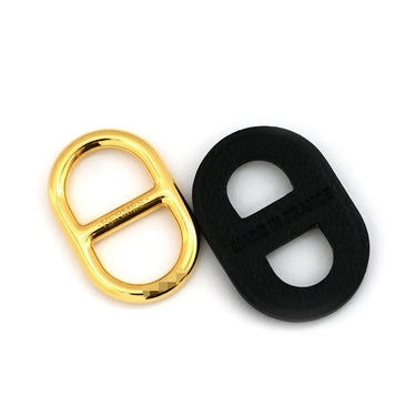 エルメス HERMES オーマイヨン PM ブラックXゴールド GP スイフト ピアス ゴールド金具 シェーヌダンクル