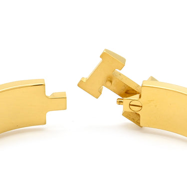 エルメス HERMES クリックH PM オレンジ×ゴールド GP エナメル ブレスレット Hブレス