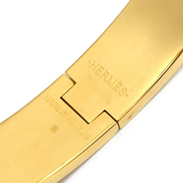 エルメス HERMES クリックH PM オレンジ×ゴールド GP エナメル ブレスレット Hブレス