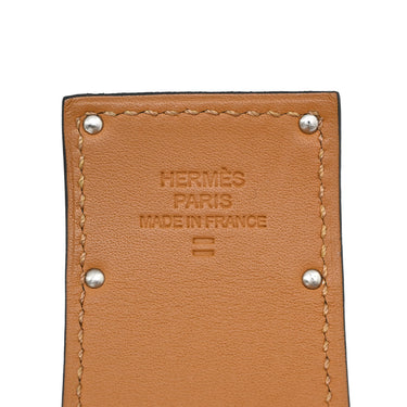 エルメス HERMES ケリードッグ ブルー×シルバー リザード メタル バングル シルバー金具 ブレスレット 大型メタルバックル
