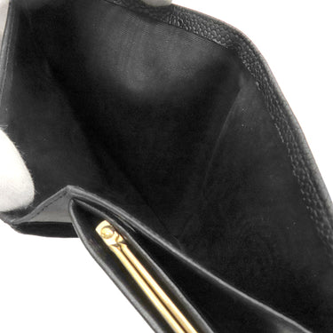 シャネル CHANEL ココマーク がま口 A01429 黒 ラムスキン キャビアスキン 長財布 ゴールド金具 黒 二つ折り