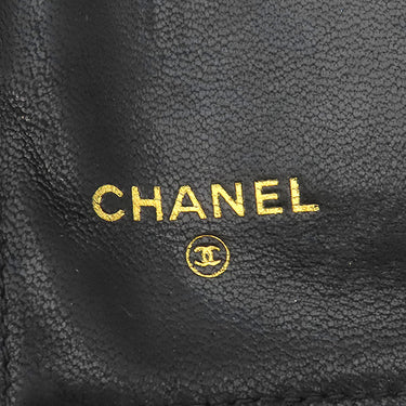 シャネル CHANEL ココマーク がま口 A01429 黒 ラムスキン キャビアスキン 長財布 ゴールド金具 黒 二つ折り