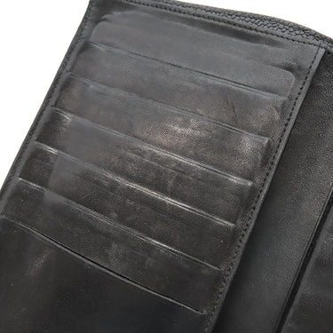 シャネル CHANEL ココマーク がま口 A01429 黒 ラムスキン キャビアスキン 長財布 ゴールド金具 黒 二つ折り