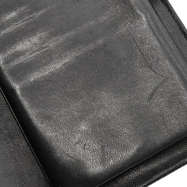 シャネル CHANEL ココマーク がま口 A01429 黒 ラムスキン キャビアスキン 長財布 ゴールド金具 黒 二つ折り