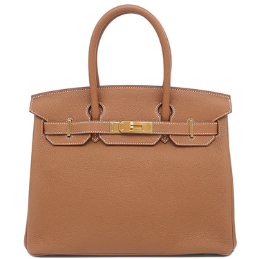 エルメス HERMES バーキン30 ゴールド トゴ ハンドバッグ ゴールド金具 茶