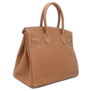 エルメス HERMES バーキン30 ゴールド トゴ ハンドバッグ ゴールド金具 茶