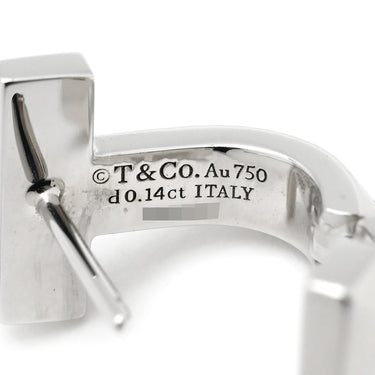 ティファニー Tiffany & Co Tワン ダイヤ ホワイトゴールド K18WG ダイヤモンド ピアス 750WG 18金 ハーフパヴェ