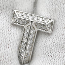 ティファニー Tiffany & Co Tワン ダイヤ ホワイトゴールド K18WG ダイヤモンド ピアス 750WG 18金 ハーフパヴェ