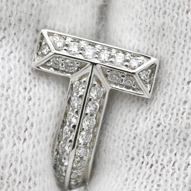 ティファニー Tiffany & Co Tワン ダイヤ ホワイトゴールド K18WG ダイヤモンド ピアス 750WG 18金 ハーフパヴェ