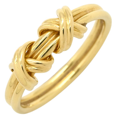 ティファニー Tiffany & Co ダブルシグネチャー イエローゴールド K18YG リング 指輪 750 18K 9号