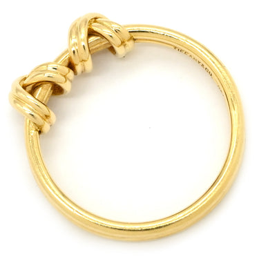 ティファニー Tiffany & Co ダブルシグネチャー イエローゴールド K18YG リング 指輪 750 18K 9号