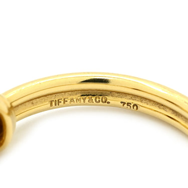 ティファニー Tiffany & Co ダブルシグネチャー イエローゴールド K18YG リング 指輪 750 18K 9号