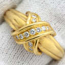 ティファニー Tiffany & Co シグネチャー クロス ダイヤリング イエローゴールド K18YG ダイヤモンド リング 指輪 T&Co. Au750 18K 18金 19号