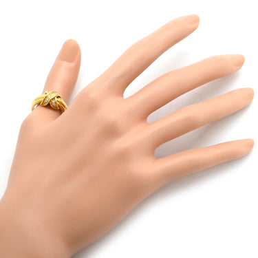ティファニー Tiffany & Co シグネチャー クロス ダイヤリング イエローゴールド K18YG ダイヤモンド リング 指輪 T&Co. Au750 18K 18金 19号
