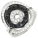 ブルガリ BVLGARI アストラーレ チェルキ ブラック×ホワイトゴールド K18WG ダイヤモンド セラミック リング 指輪 BVLGARI Au750 18K 18金 セラミック ダイヤ 11号