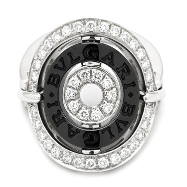 ブルガリ BVLGARI アストラーレ チェルキ ブラック×ホワイトゴールド K18WG ダイヤモンド セラミック リング 指輪 BVLGARI Au750 18K 18金 セラミック ダイヤ 11号