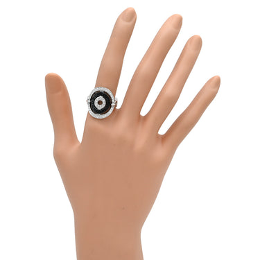 ブルガリ BVLGARI アストラーレ チェルキ ブラック×ホワイトゴールド K18WG ダイヤモンド セラミック リング 指輪 BVLGARI Au750 18K 18金 セラミック ダイヤ 11号