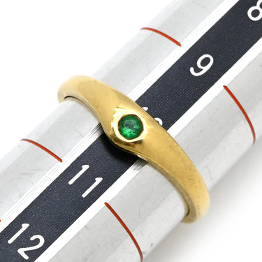 ティファニー Tiffany & Co カーブド バンドリング エメラルド イエローゴールド K18YG リング 指輪 T＆Co. 750 750YG 10号