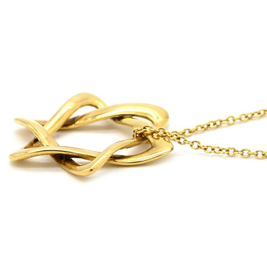 ティファニー Tiffany & Co スター オブ ダビデ イエローゴールド K18YG ネックレス ダビデの星 エルサペレッティ Au750 YG