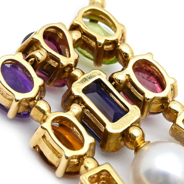 ブルガリ BVLGARI アレグラ マルチカラー イエローゴールド×マルチカラー K18YG ダイヤモンド パール マルチストーン ネックレス Au750 18K 18金 パール ペンダント カラフル セミプレシャスストーン