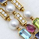 ブルガリ BVLGARI アレグラ マルチカラー イエローゴールド×マルチカラー K18YG ダイヤモンド パール マルチストーン ネックレス Au750 18K 18金 パール ペンダント カラフル セミプレシャスストーン
