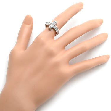 ティファニー Tiffany & Co Tワン ワイド ダイヤ 68170036 ホワイトゴールド K18WG ダイヤモンド リング 指輪 T＆Co. 750 WG 18金 パヴェダイヤ 10号