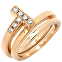 ティファニー Tiffany & Co Tスクエア ラップ ピンクゴールド K18PG ダイヤモンド リング 指輪 AU750 18K ダイヤモンド 6号