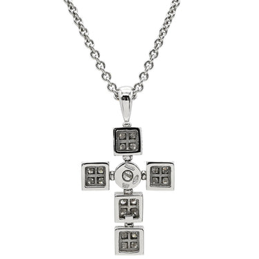 ブルガリ BVLGARI ルチア ラテンクロス ペンダント ホワイトゴールド K18WG ダイヤモンド ネックレス Au750 18K 18金 ダイヤ 十字架