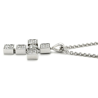 ブルガリ BVLGARI ルチア ラテンクロス ペンダント ホワイトゴールド K18WG ダイヤモンド ネックレス Au750 18K 18金 ダイヤ 十字架